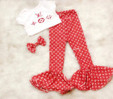 Red LV BELL BOTTOMS SET
