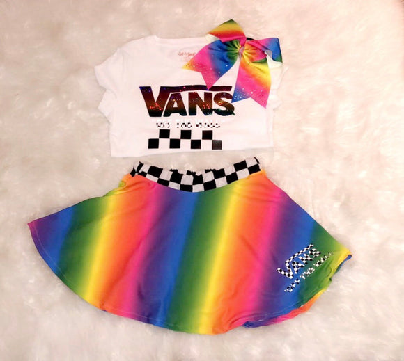 Rainbow skirt set (vans inspired)